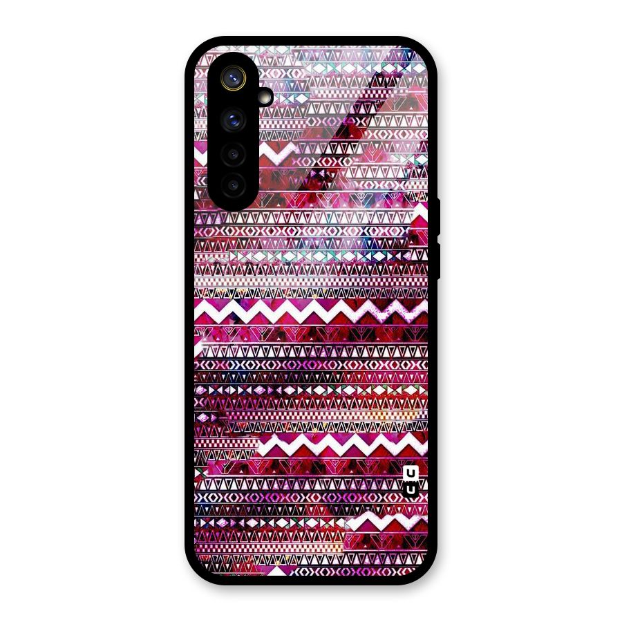 Pink Indie Pattern Glass Back Case for Realme 6i