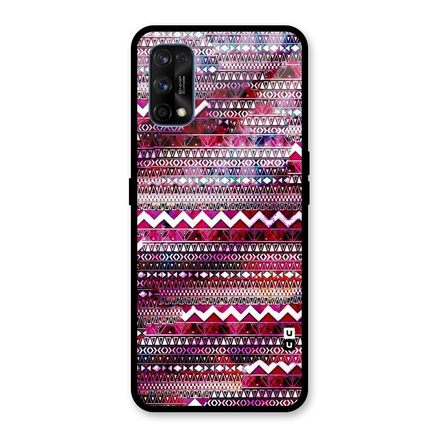 Pink Indie Pattern Glass Back Case for Realme 7 Pro