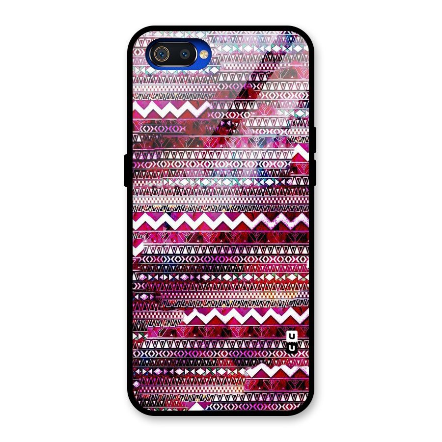 Pink Indie Pattern Glass Back Case for Realme C2