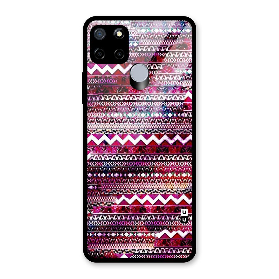 Pink Indie Pattern Glass Back Case for Realme Narzo 20
