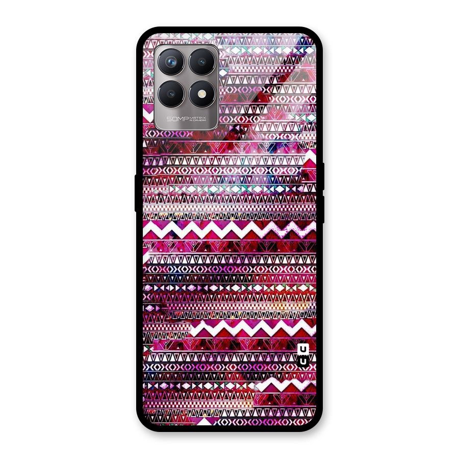 Pink Indie Pattern Glass Back Case for Realme Narzo 50