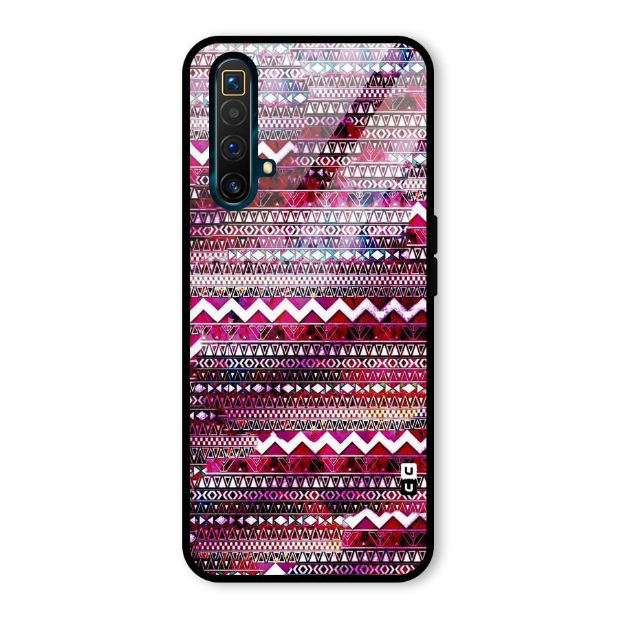 Pink Indie Pattern Glass Back Case for Realme X3
