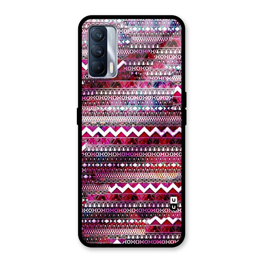 Pink Indie Pattern Glass Back Case for Realme X7