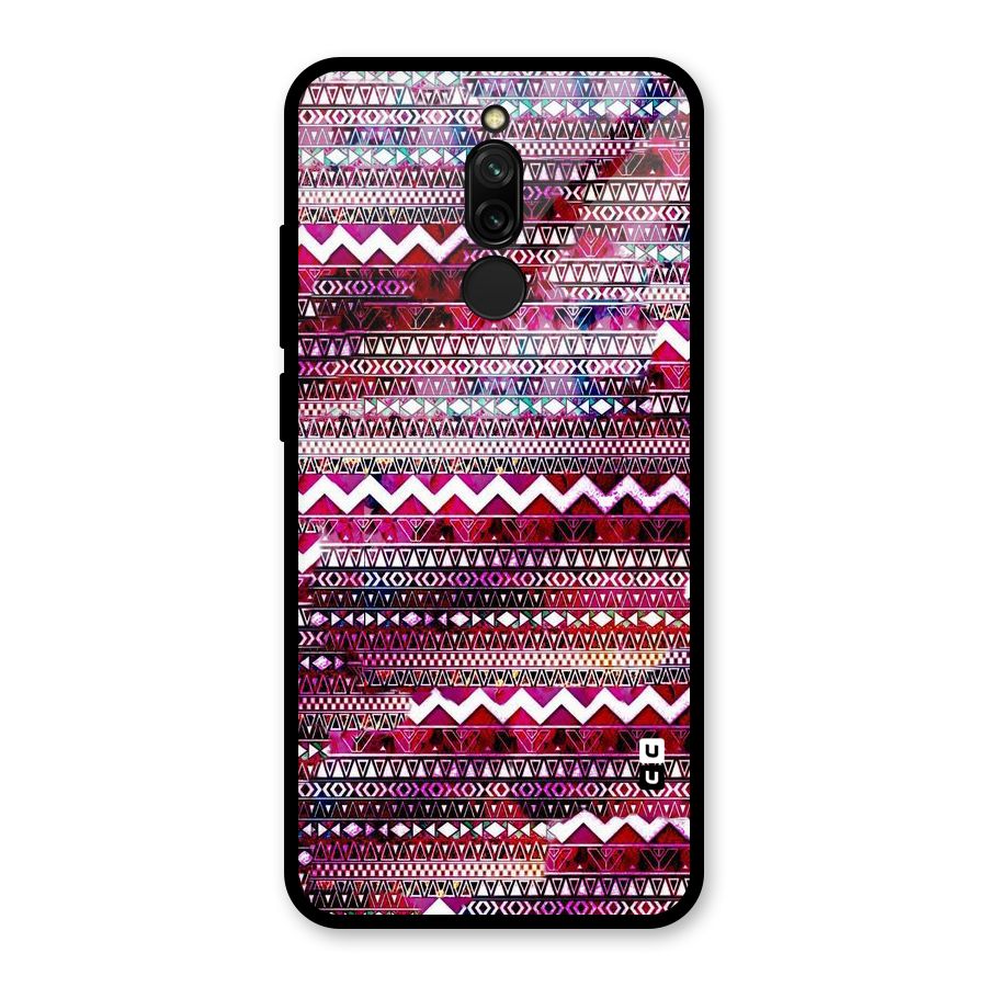 Pink Indie Pattern Glass Back Case for Redmi 8