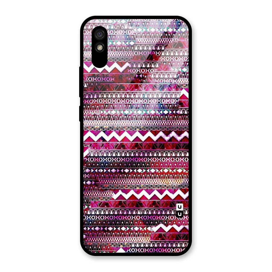 Pink Indie Pattern Glass Back Case for Redmi 9A