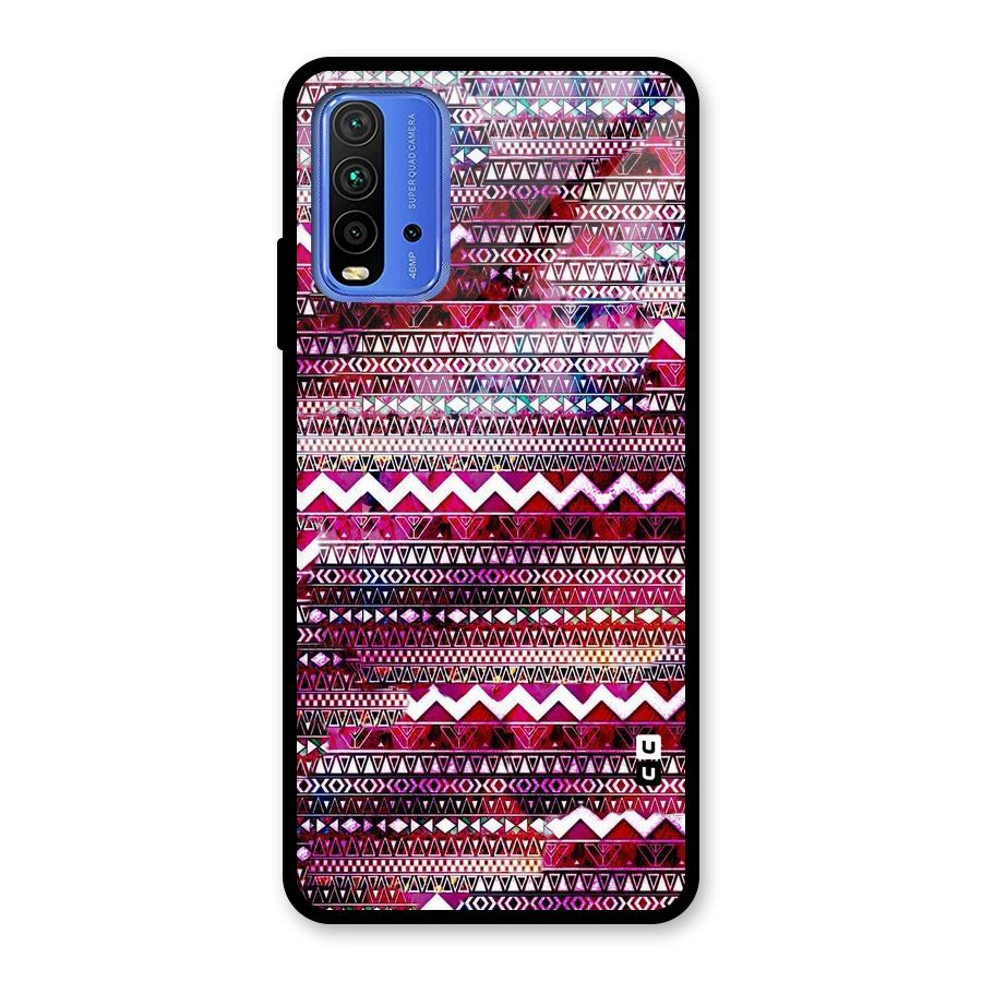 Pink Indie Pattern Glass Back Case for Redmi 9 Power