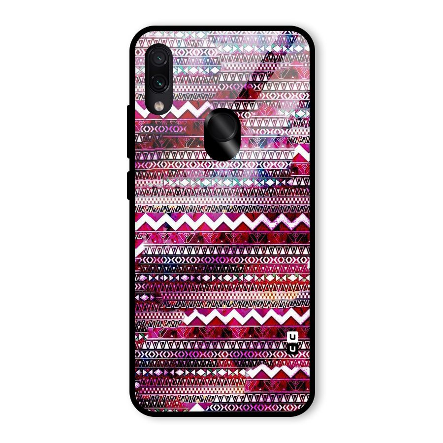 Pink Indie Pattern Glass Back Case for Redmi Note 7 Pro