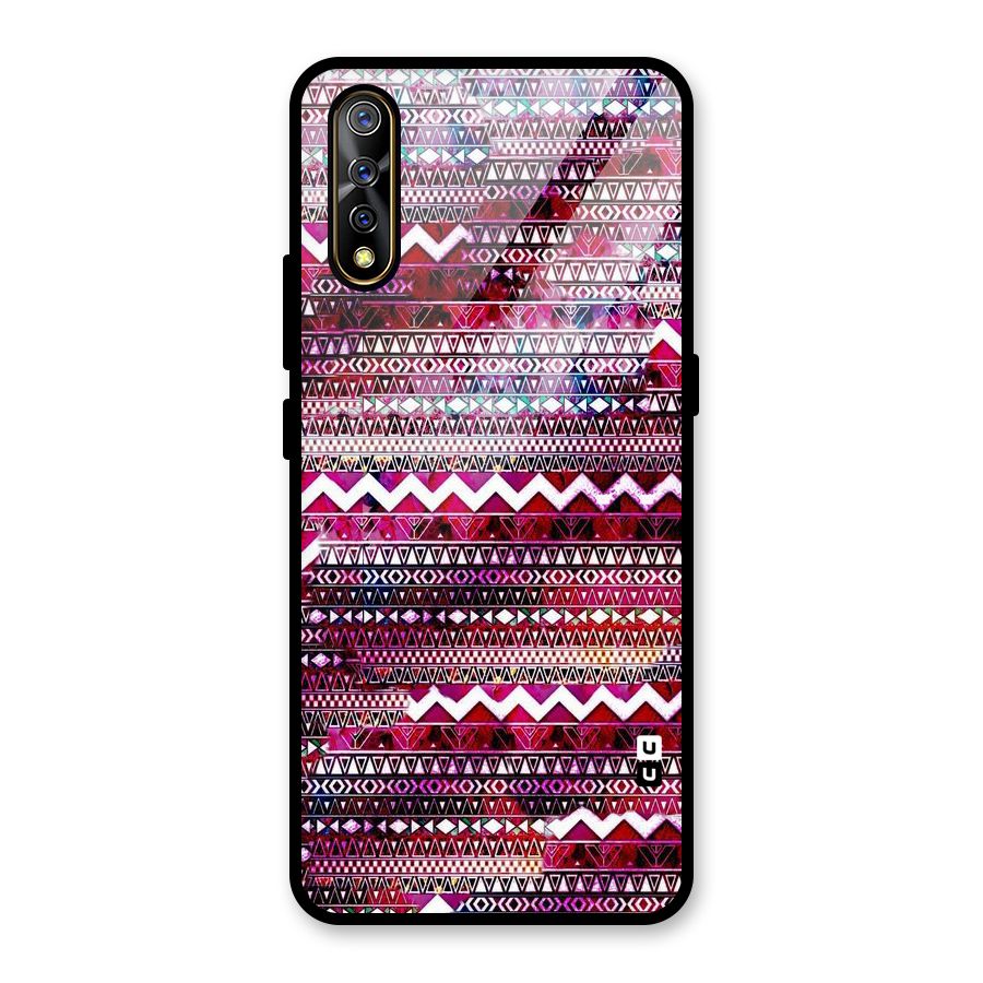Pink Indie Pattern Glass Back Case for Vivo S1