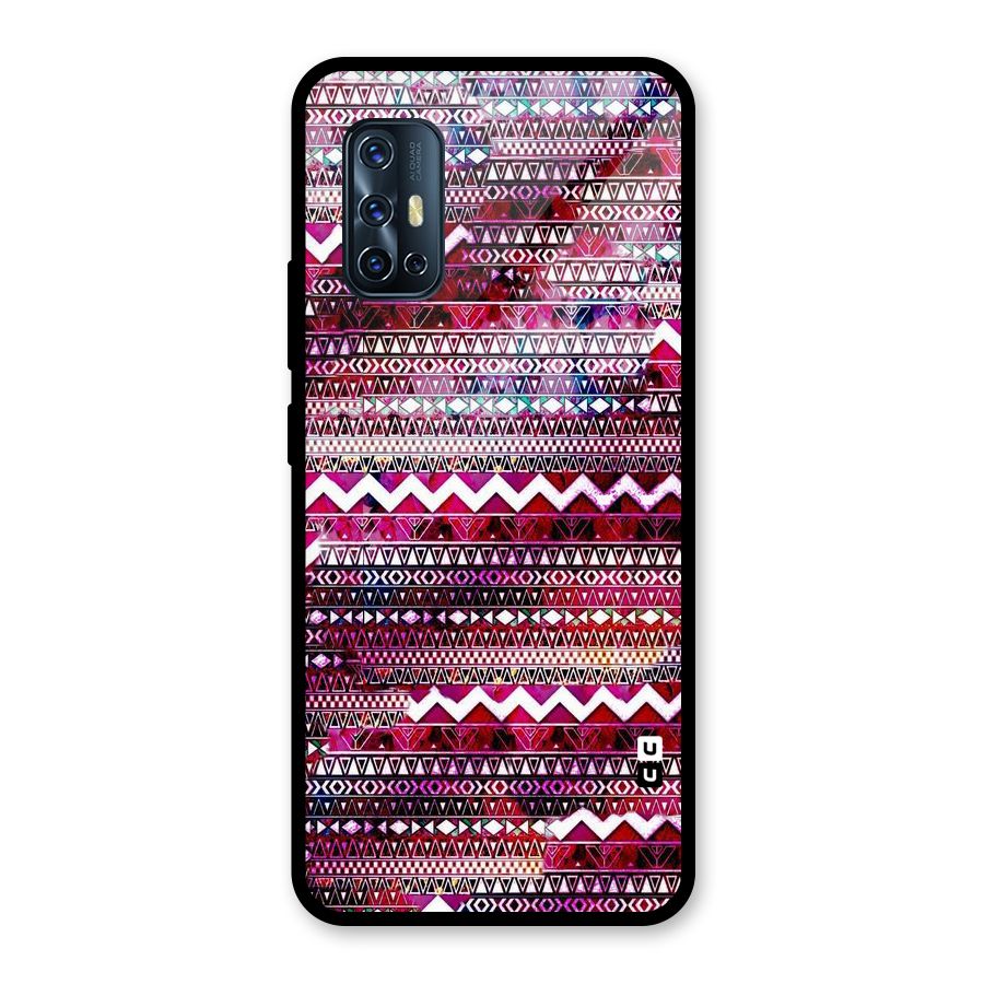 Pink Indie Pattern Glass Back Case for Vivo V17