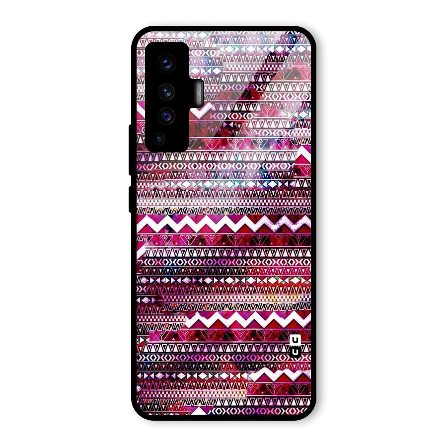 Pink Indie Pattern Glass Back Case for Vivo X50