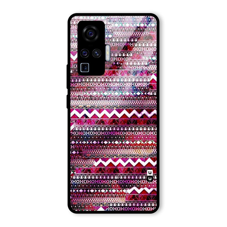 Pink Indie Pattern Glass Back Case for Vivo X50 Pro
