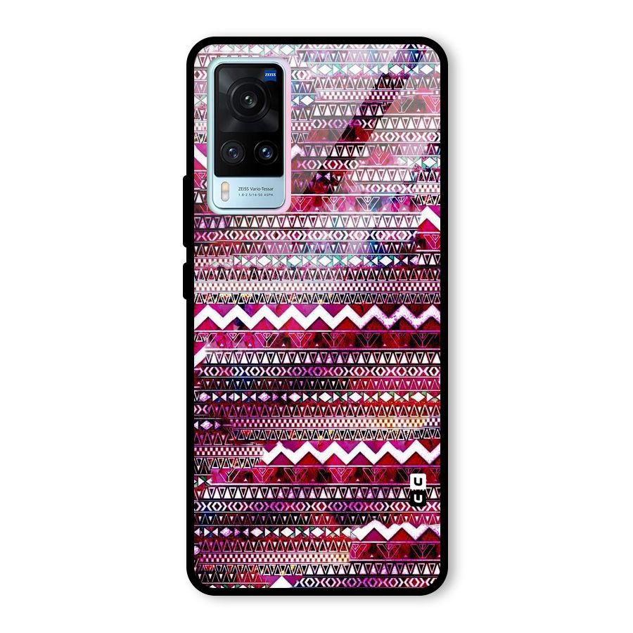 Pink Indie Pattern Glass Back Case for Vivo X60