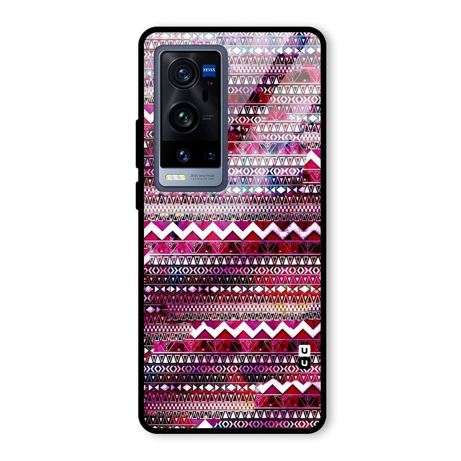 Pink Indie Pattern Glass Back Case for Vivo X60 Pro Plus