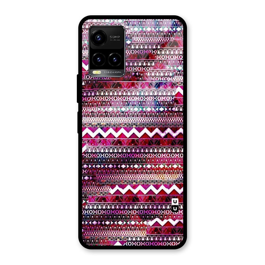 Pink Indie Pattern Glass Back Case for Vivo Y21T