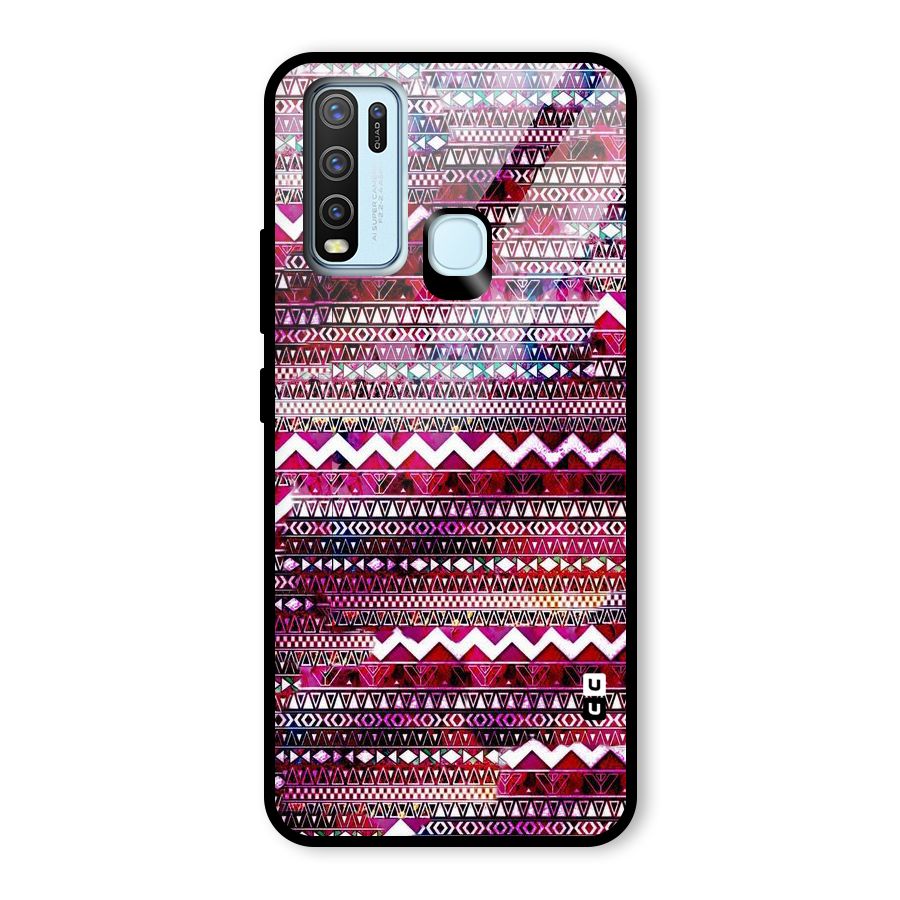 Pink Indie Pattern Glass Back Case for Vivo Y50