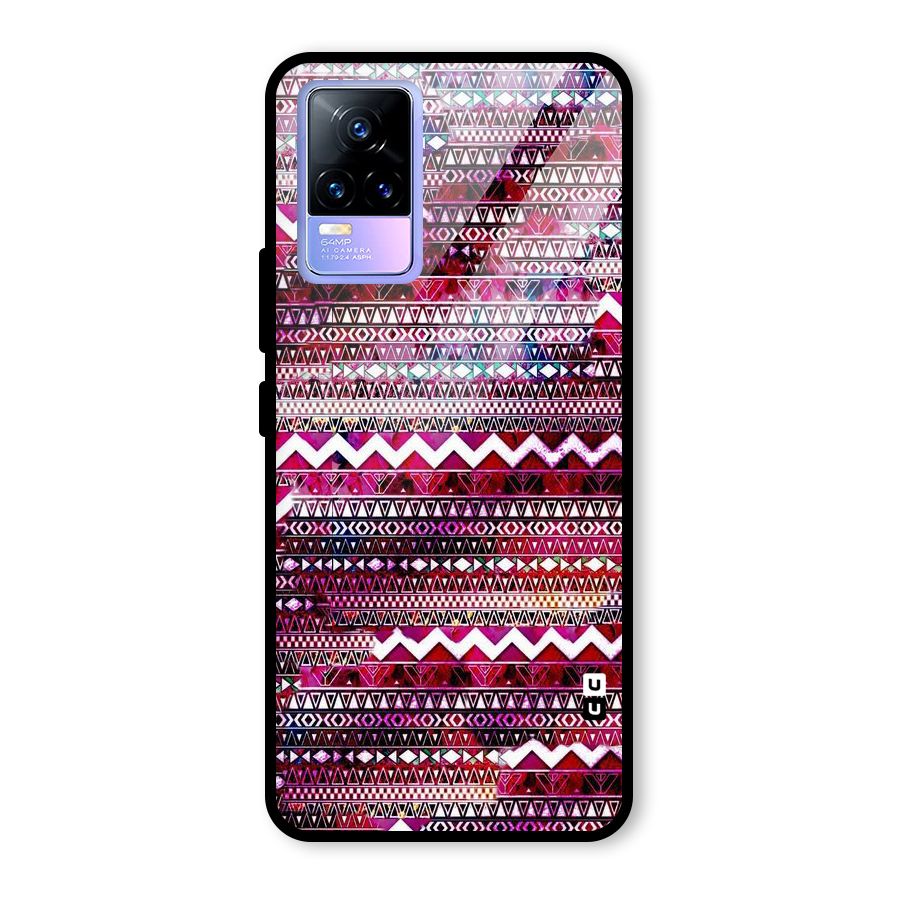 Pink Indie Pattern Glass Back Case for Vivo Y73