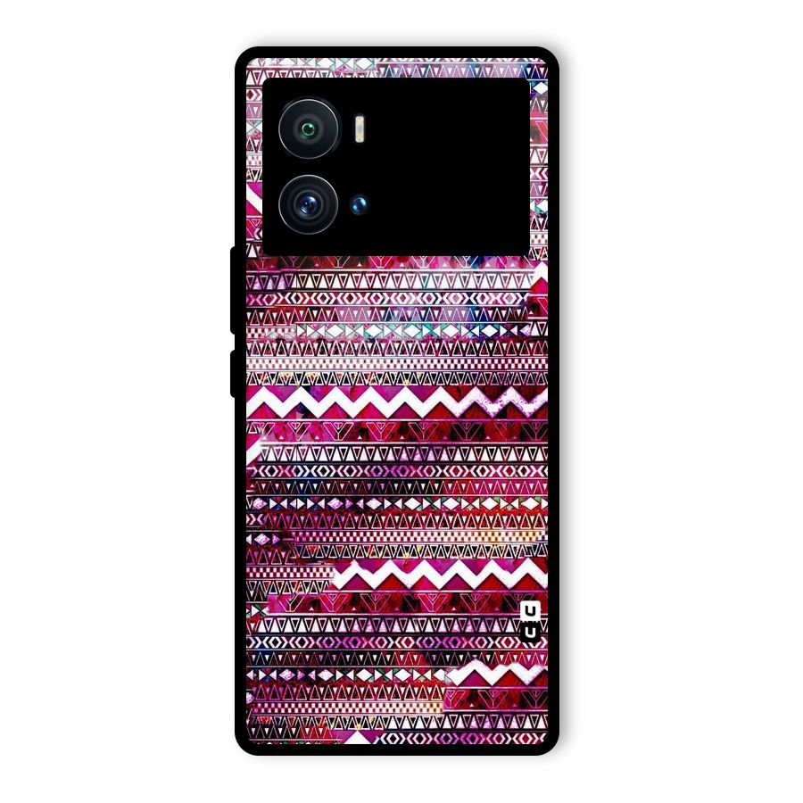Pink Indie Pattern Glass Back Case for Vivo iQOO 9 Pro