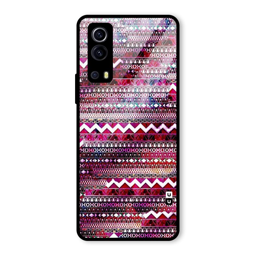 Pink Indie Pattern Glass Back Case for Vivo iQOO Z3