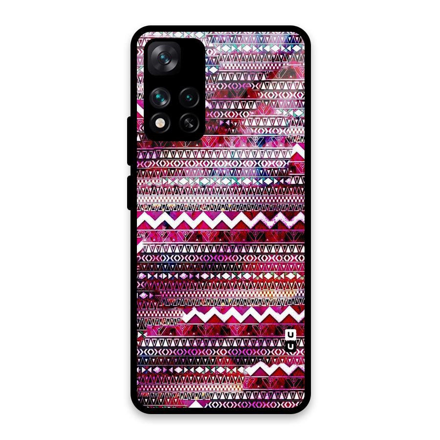 Pink Indie Pattern Glass Back Case for Xiaomi 11i HyperCharge 5G