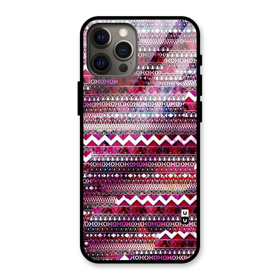 Pink Indie Pattern Glass Back Case for iPhone 12 Pro Max