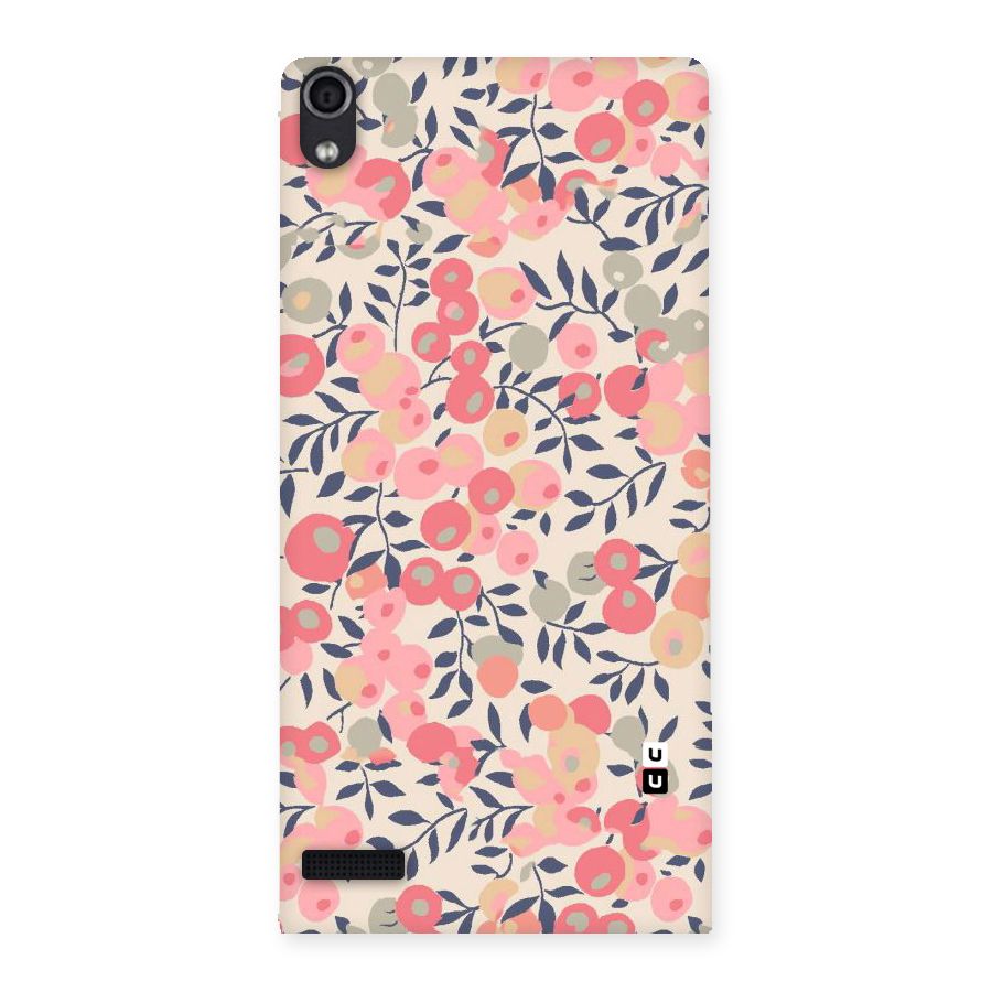 Pink Leaf Pattern Back Case for Ascend P6