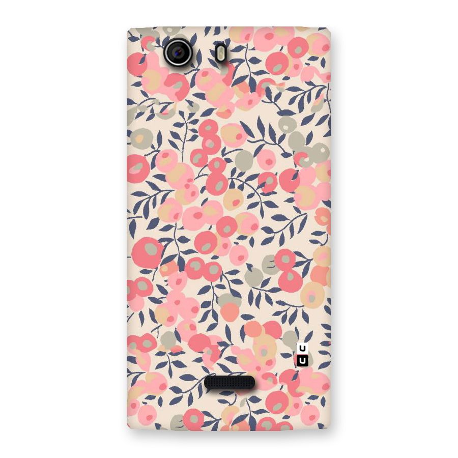Pink Leaf Pattern Back Case for Canvas Nitro 2 E311