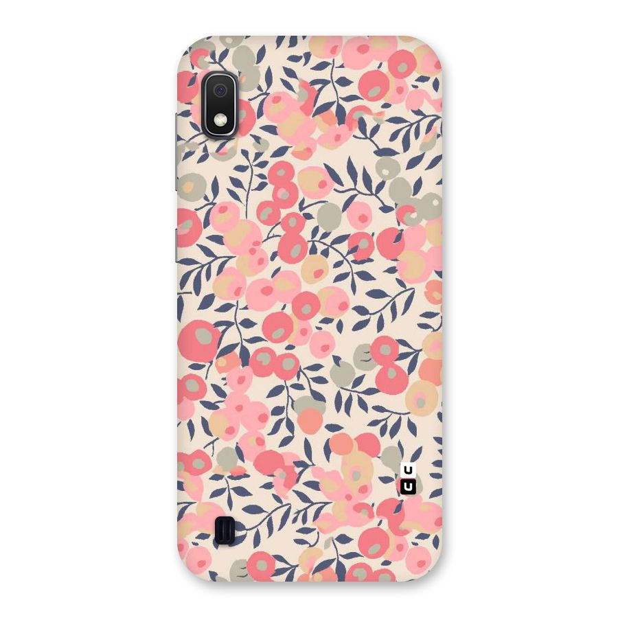 Pink Leaf Pattern Back Case for Galaxy A10