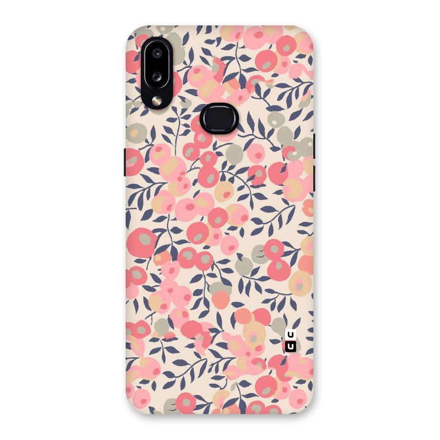 Pink Leaf Pattern Back Case for Galaxy A10s