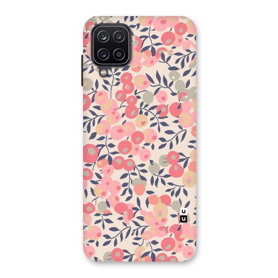 Pink Leaf Pattern Back Case for Galaxy A12