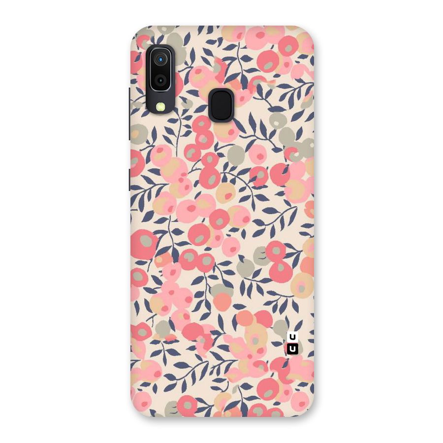Pink Leaf Pattern Back Case for Galaxy A20