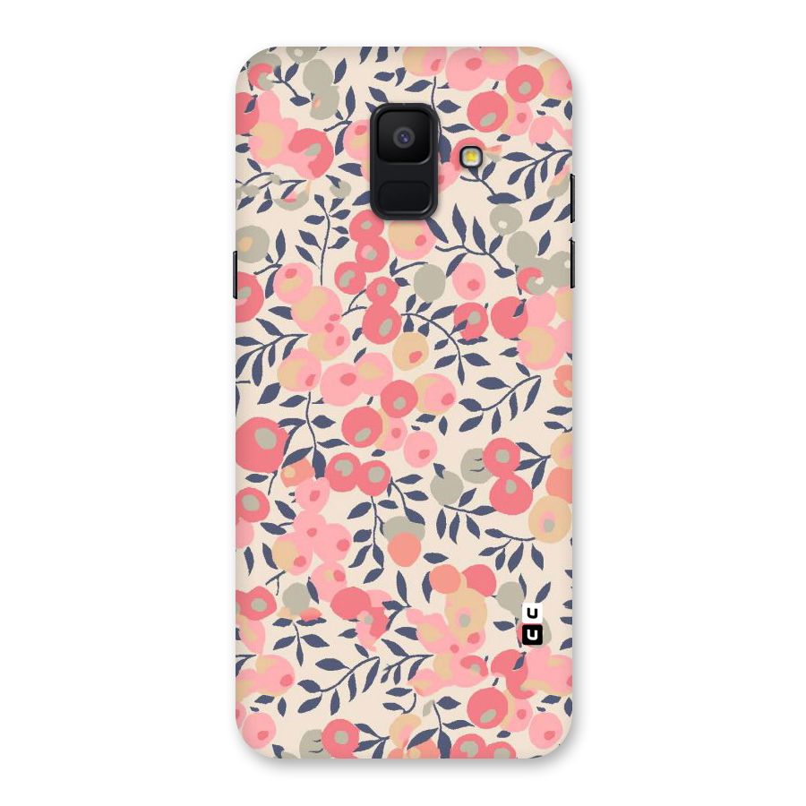 Pink Leaf Pattern Back Case for Galaxy A6 (2018)