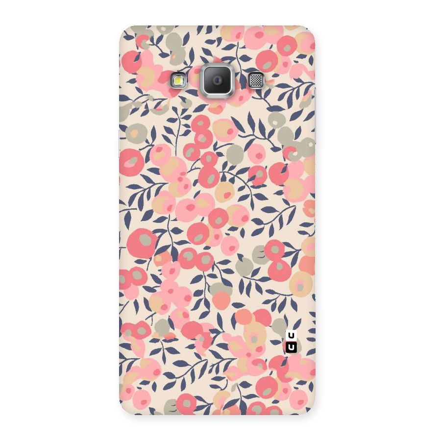 Pink Leaf Pattern Back Case for Galaxy A7