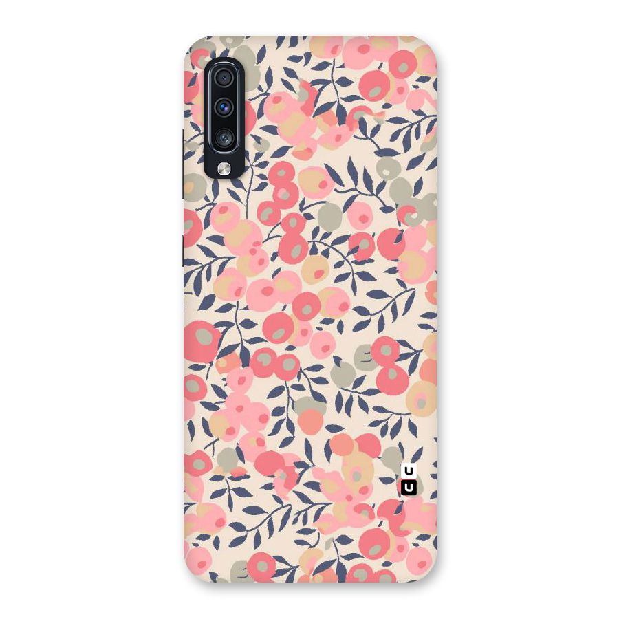 Pink Leaf Pattern Back Case for Galaxy A70s