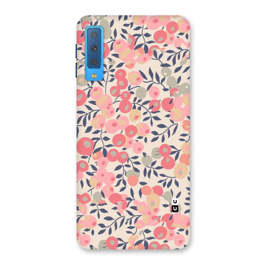 Pink Leaf Pattern Back Case for Galaxy A7 (2018)