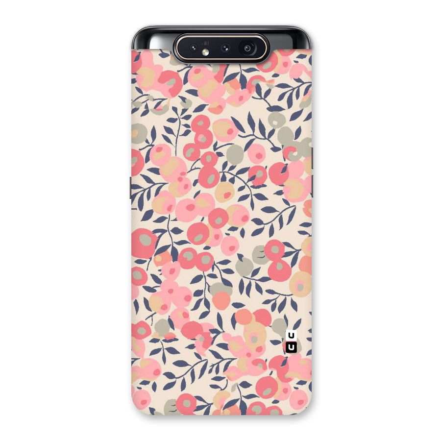Pink Leaf Pattern Back Case for Galaxy A80