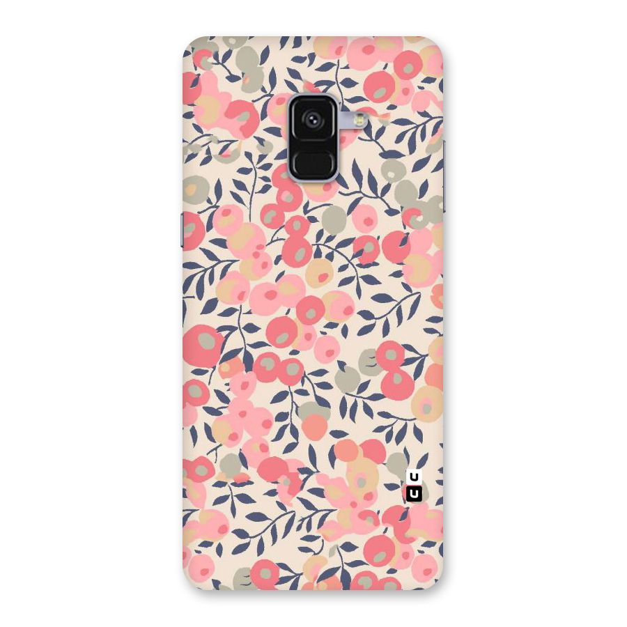 Pink Leaf Pattern Back Case for Galaxy A8 Plus