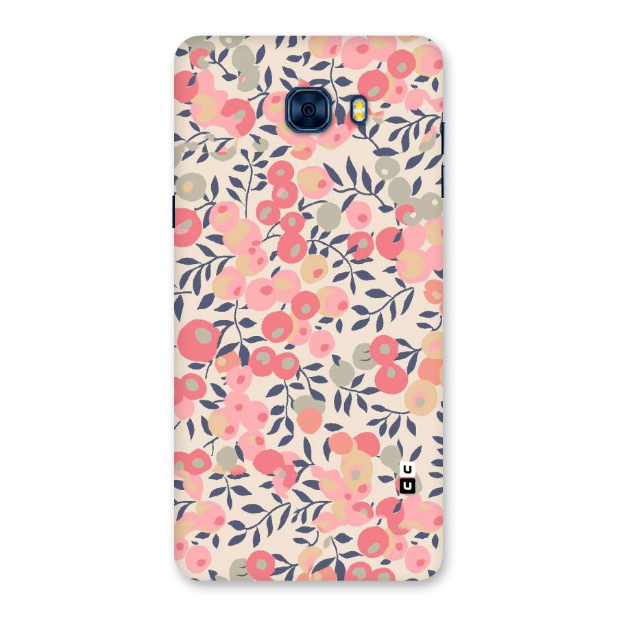 Pink Leaf Pattern Back Case for Galaxy C7 Pro