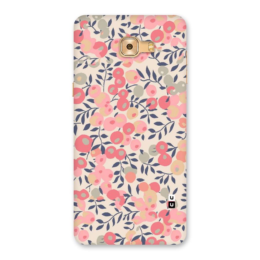 Pink Leaf Pattern Back Case for Galaxy C9 Pro