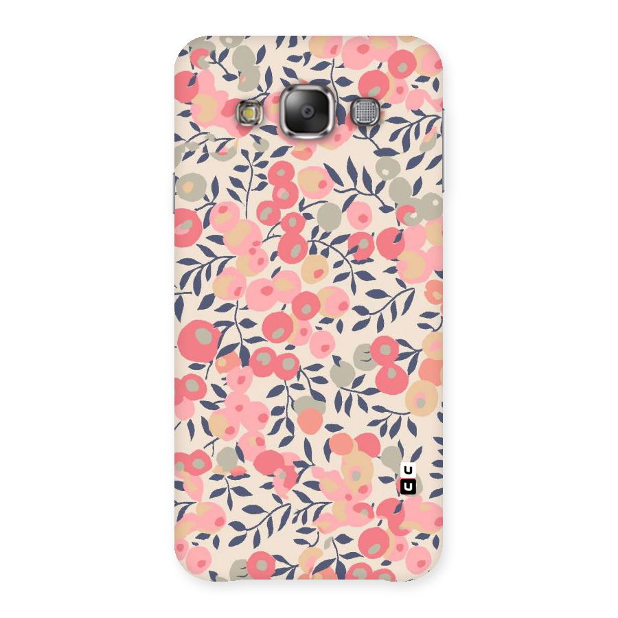 Pink Leaf Pattern Back Case for Galaxy E7