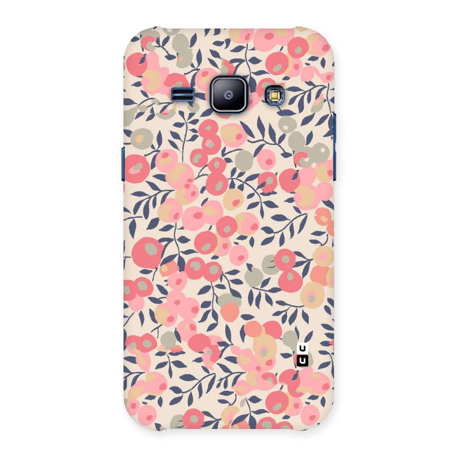 Pink Leaf Pattern Back Case for Galaxy J1