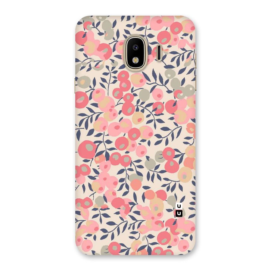 Pink Leaf Pattern Back Case for Galaxy J4