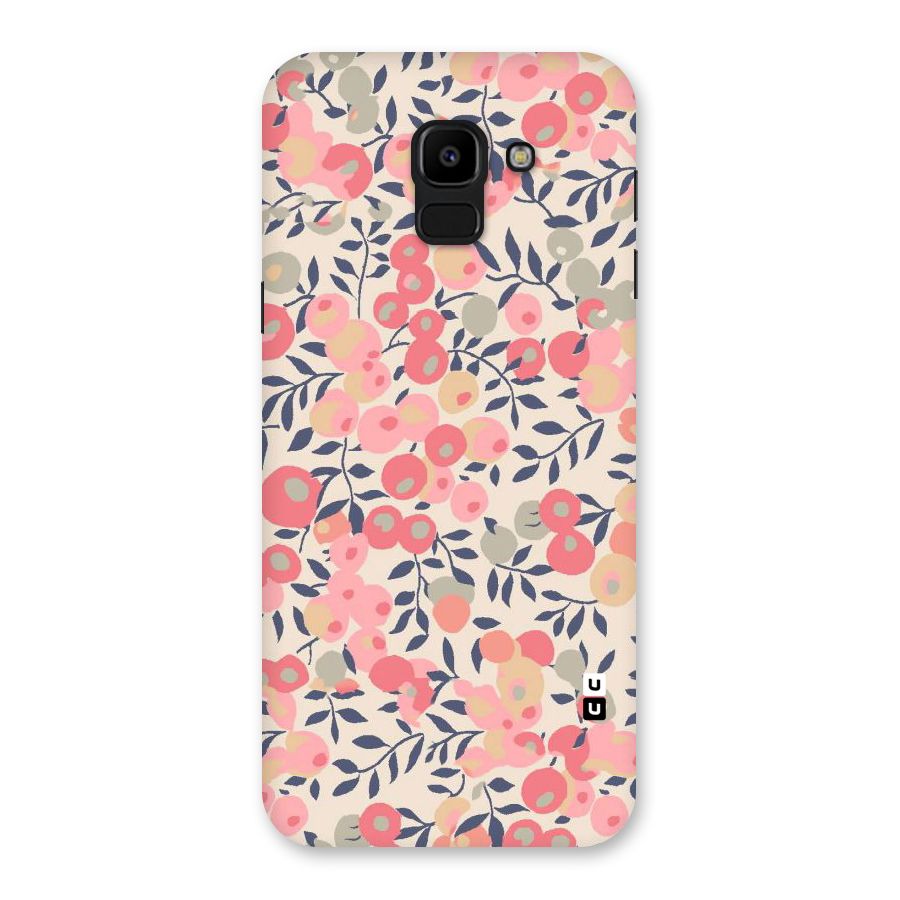 Pink Leaf Pattern Back Case for Galaxy J6