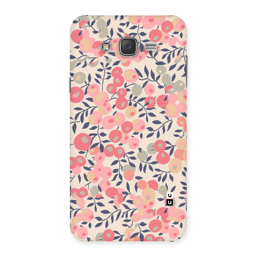 Pink Leaf Pattern Back Case for Galaxy J7