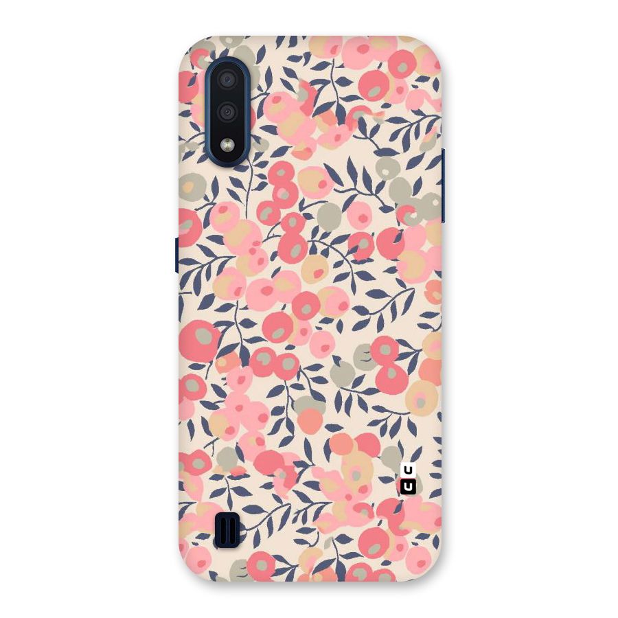 Pink Leaf Pattern Back Case for Galaxy M01