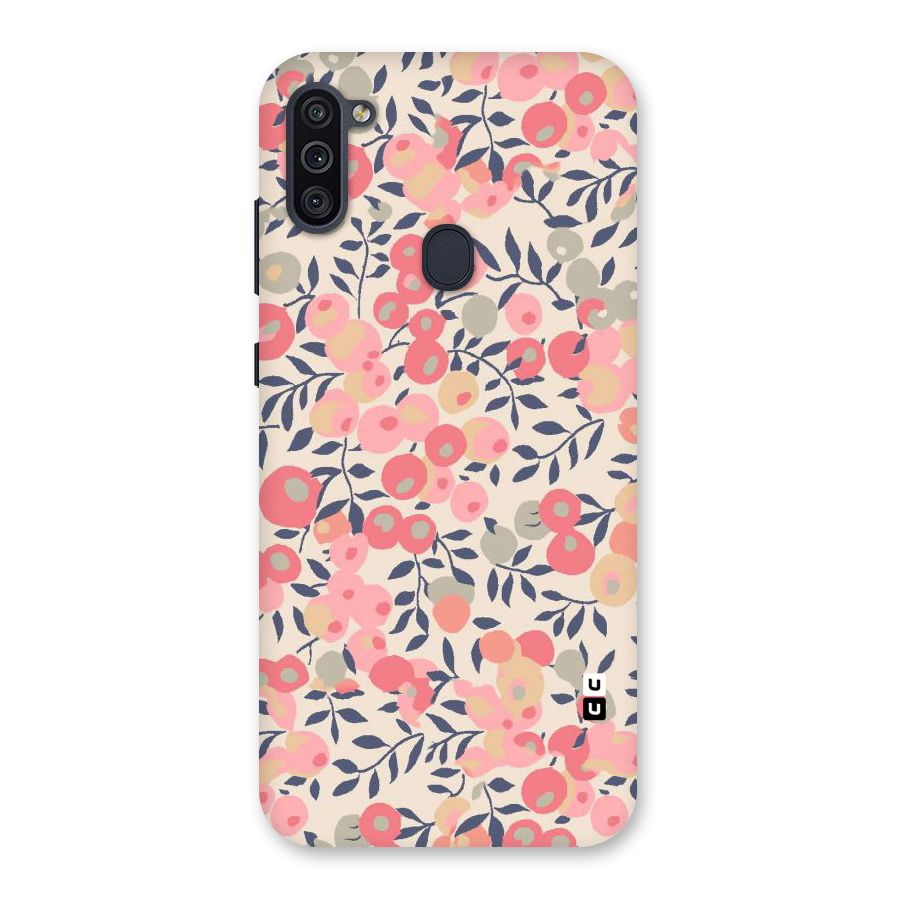 Pink Leaf Pattern Back Case for Galaxy M11