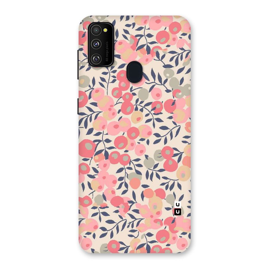 Pink Leaf Pattern Back Case for Galaxy M30s