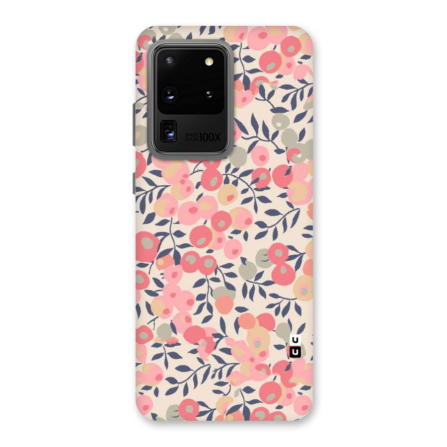 Pink Leaf Pattern Back Case for Galaxy S20 Ultra