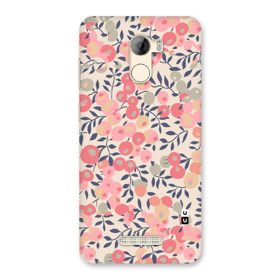 Pink Leaf Pattern Back Case for Gionee A1 LIte