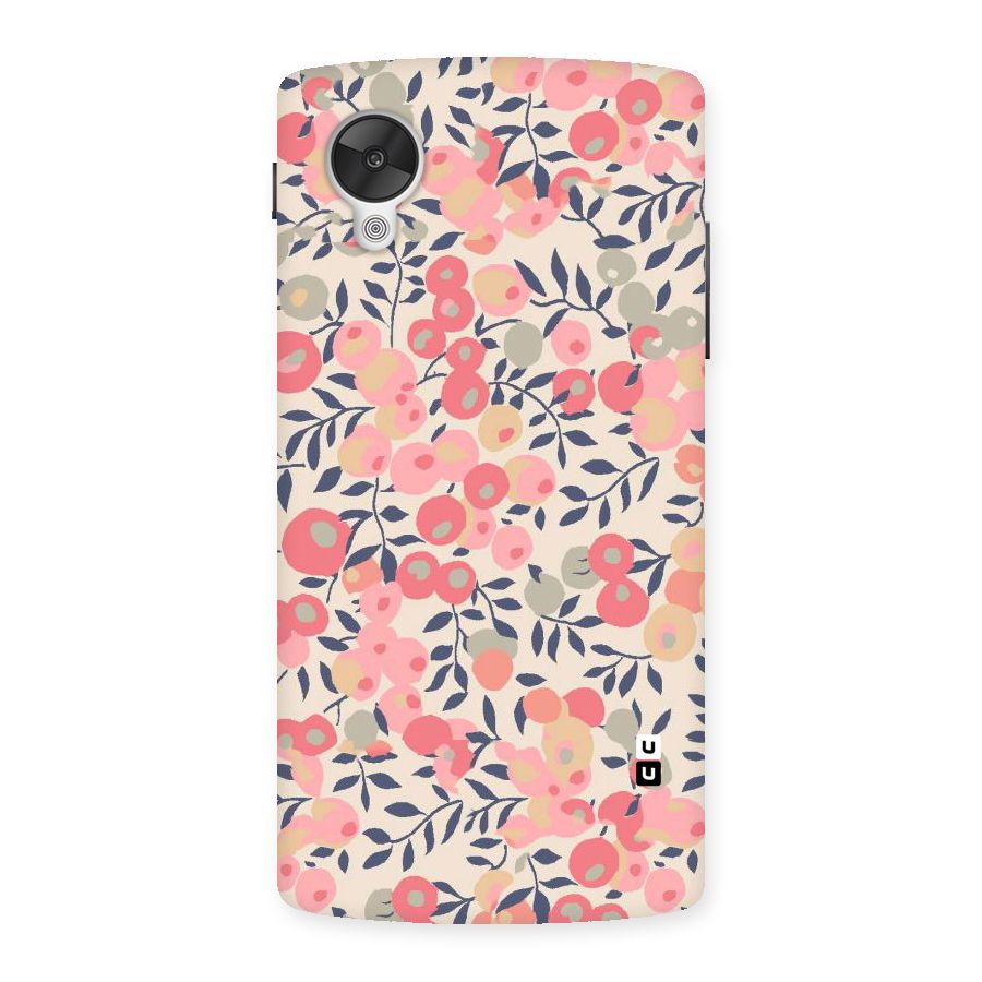 Pink Leaf Pattern Back Case for Google Nexsus 5