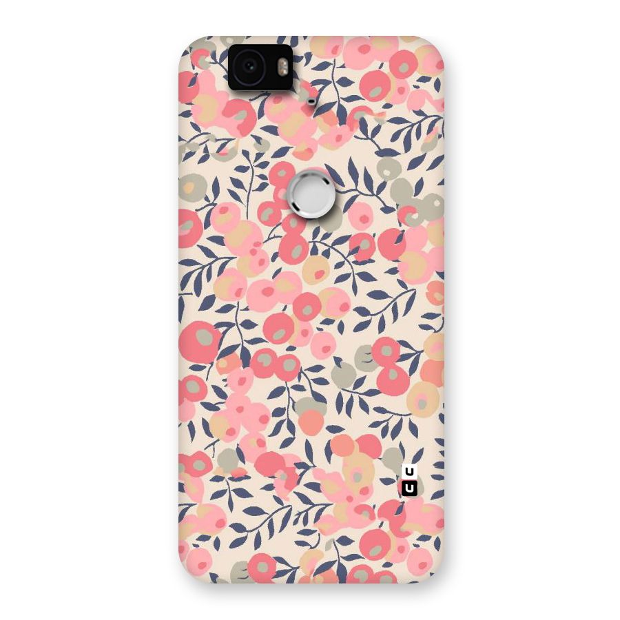 Pink Leaf Pattern Back Case for Google Nexus-6P